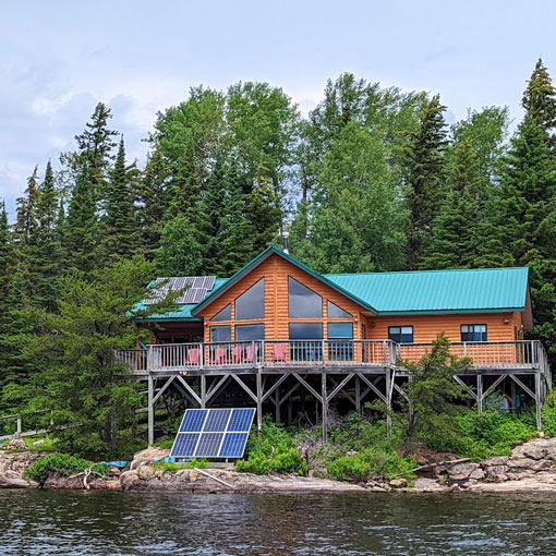 A view of the Salvesen cabin from the water